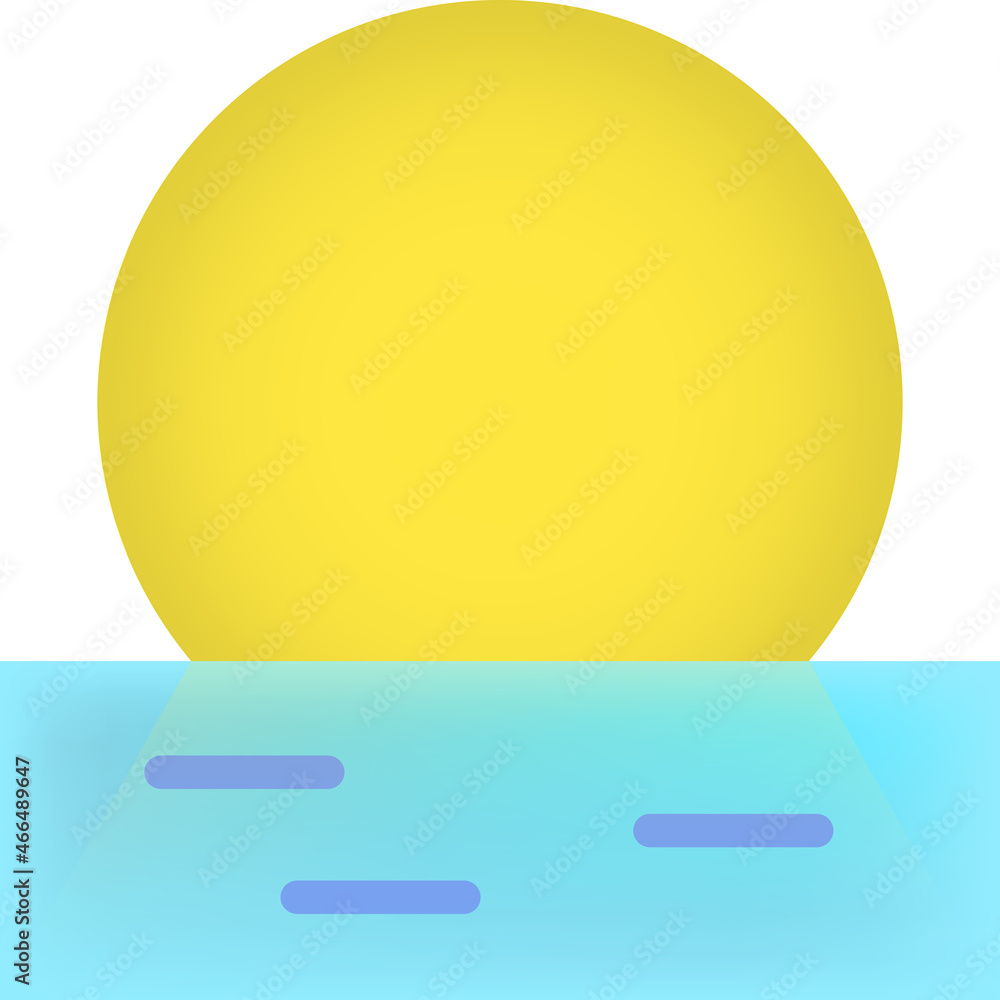Poster sea, sun icon. simple color vector elements of vacation icons for ui and ux, website or mobile appli