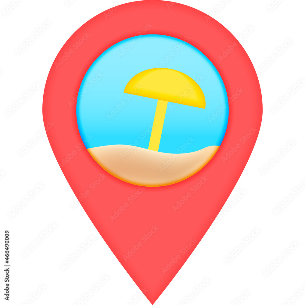 Aufkleber location pin, beach icon. simple color vector elements of vacation icons for ui and ux, website or m