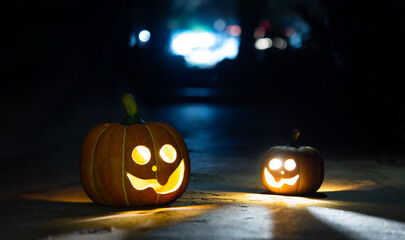pumpkin lantern lights inner glow to celebrate halloween day