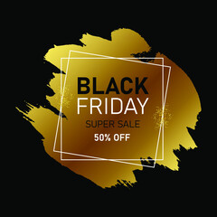 Black friday sale black gold banner