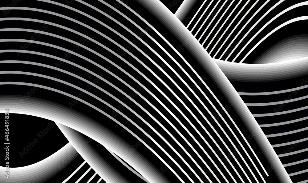 Poster intertwined elegant black and white curve background. aspiring twist and intertwine with each other 