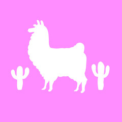 Llama shirt design - retro feel typographic illustration with llama silohuette - Llama with no drama