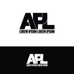 APL letter monogram logo design vector