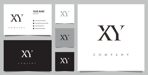 initial XY logo and business card