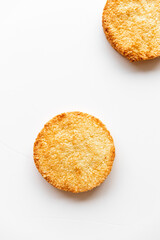coconut cookies on a white background