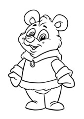 Winter bear character animal illustration cartoon coloring