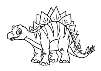 Dinosaur Stegosaurus animal illustration cartoon coloring © efengai