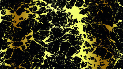 Black grunge texture on golden background