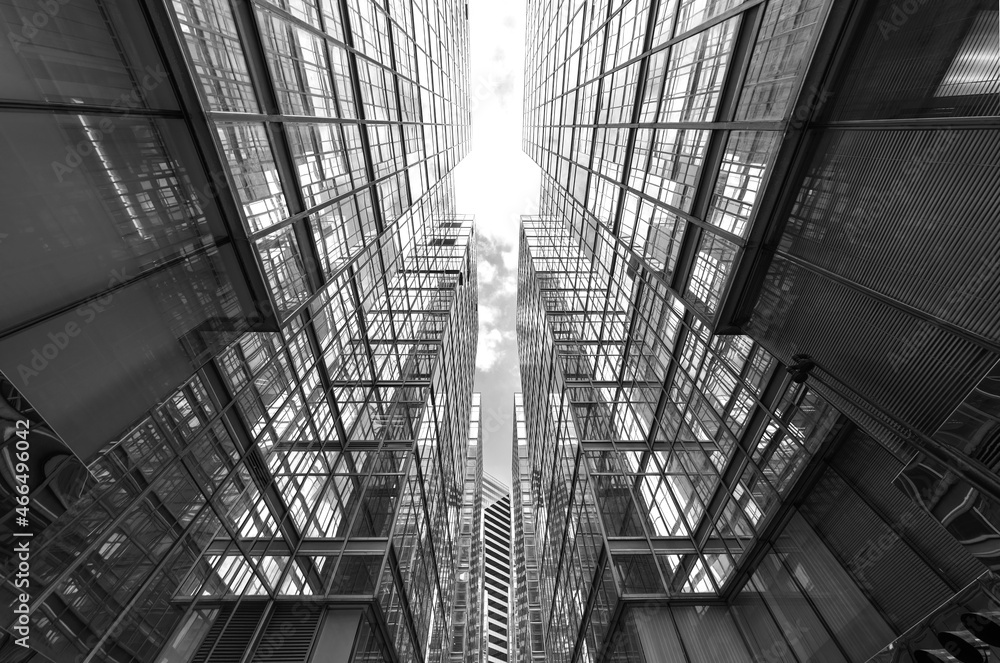 Poster Exterior of modern architecture. Building abstract background pattern