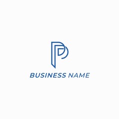 design logo creative line letter P