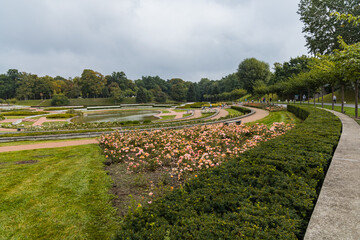 Small lake and rosarium in Cytadela park at autumn