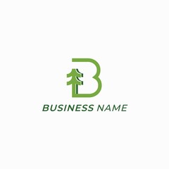 design logo combine letter B and tree