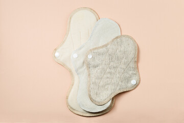 Cloth menstrual pads of differens size and textile