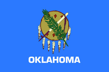 Official current vector flag of the Federal State of Oklahoma, USA