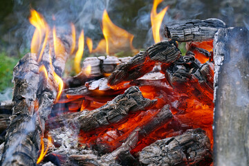 fire flame firewood heating outside