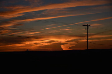 Naklejka premium An autumn morning before sunrise, Sainte-Apolline, Québec, Canada