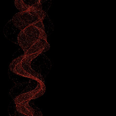 Red shiny wave on a black background. Design element. eps 10