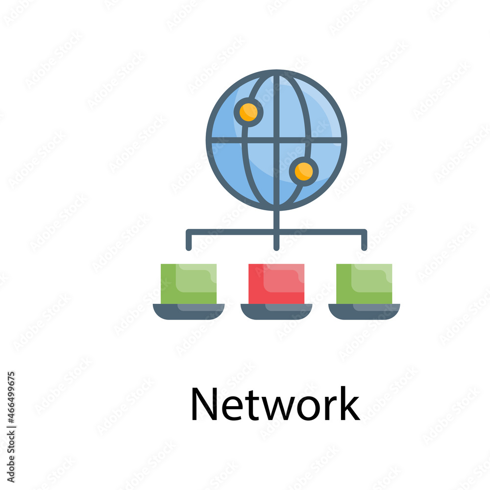 Poster network vector flat icon design illustration. web analytics symbol on white background eps 10 file