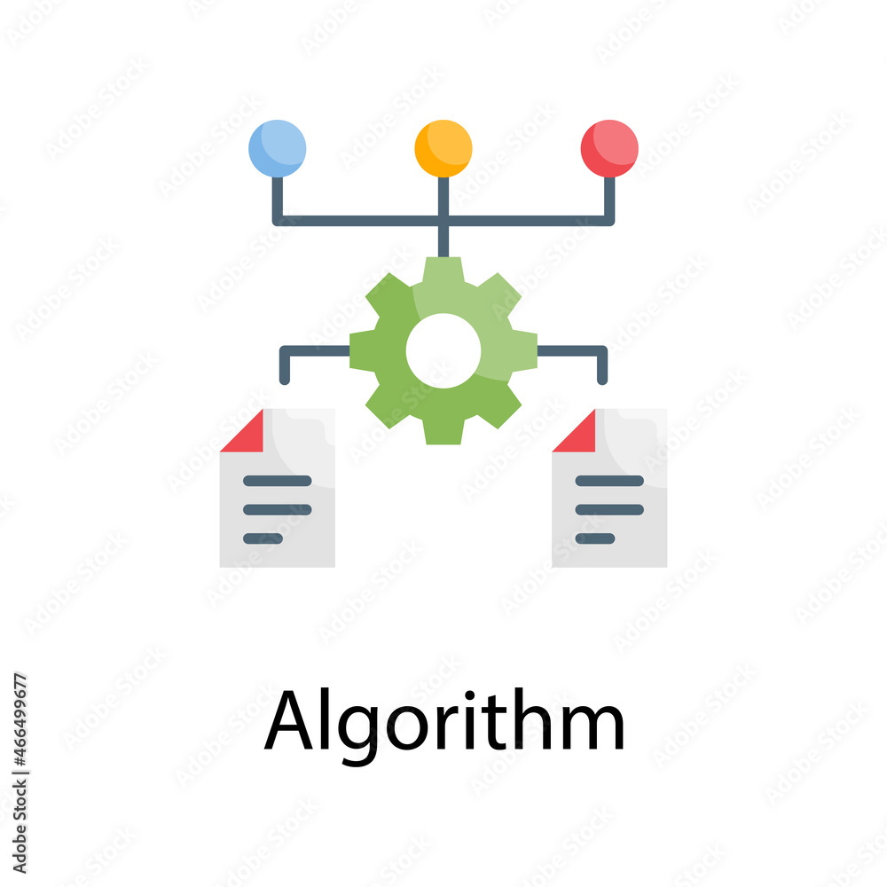 Poster algorithm vector flat icon design illustration. web analytics symbol on white background eps 10 file