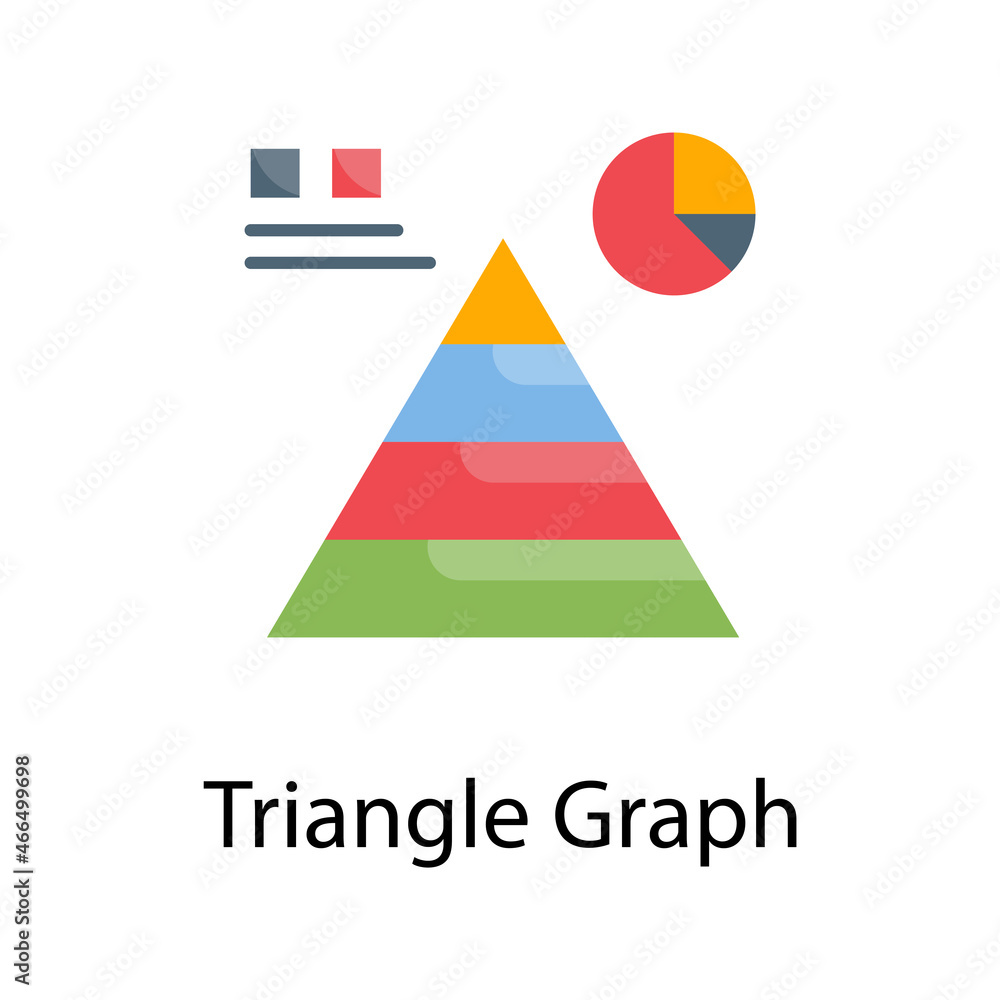 Poster triangle graph vector flat icon design illustration. web analytics symbol on white background eps 10