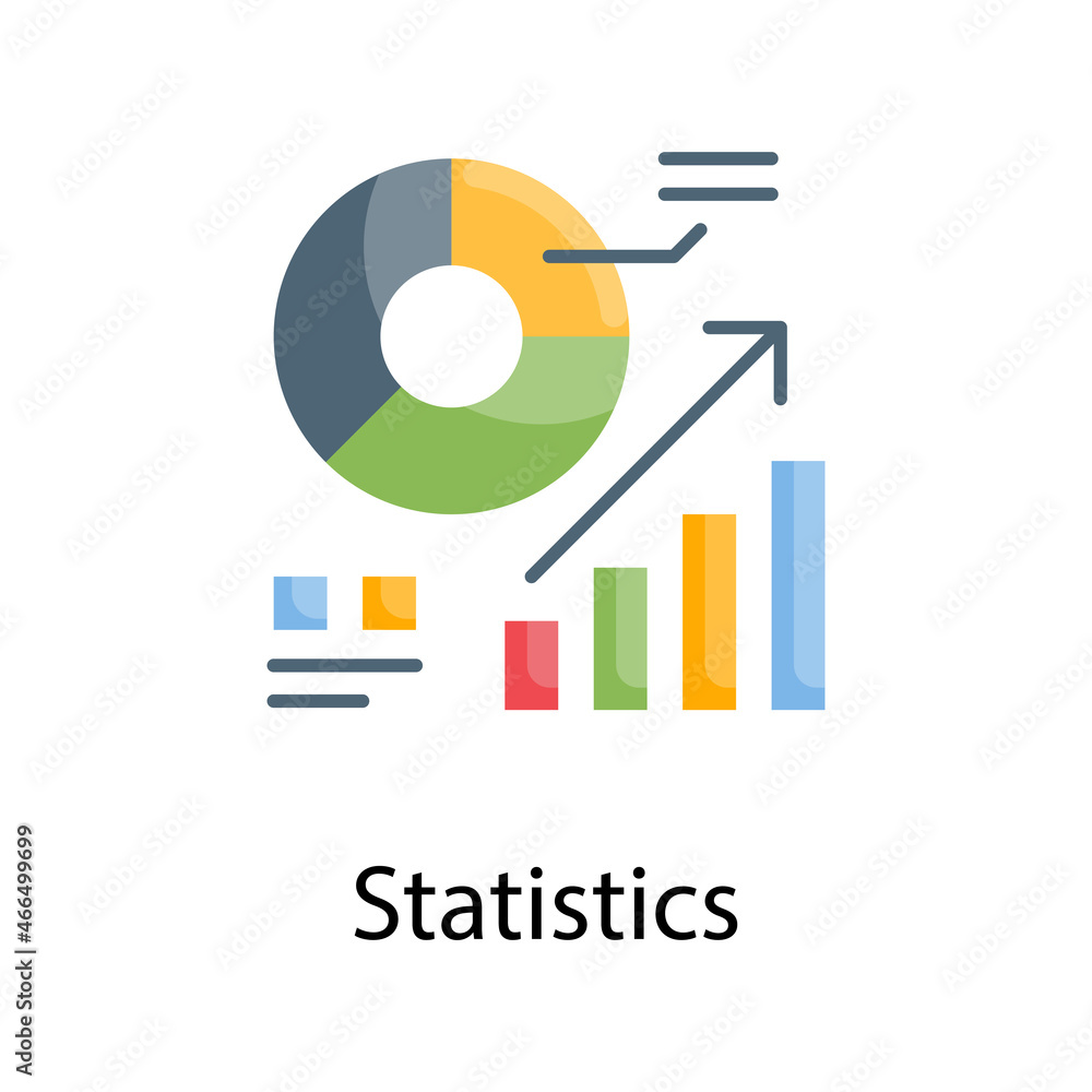 Poster statistics vector flat icon design illustration. web analytics symbol on white background eps 10 fil