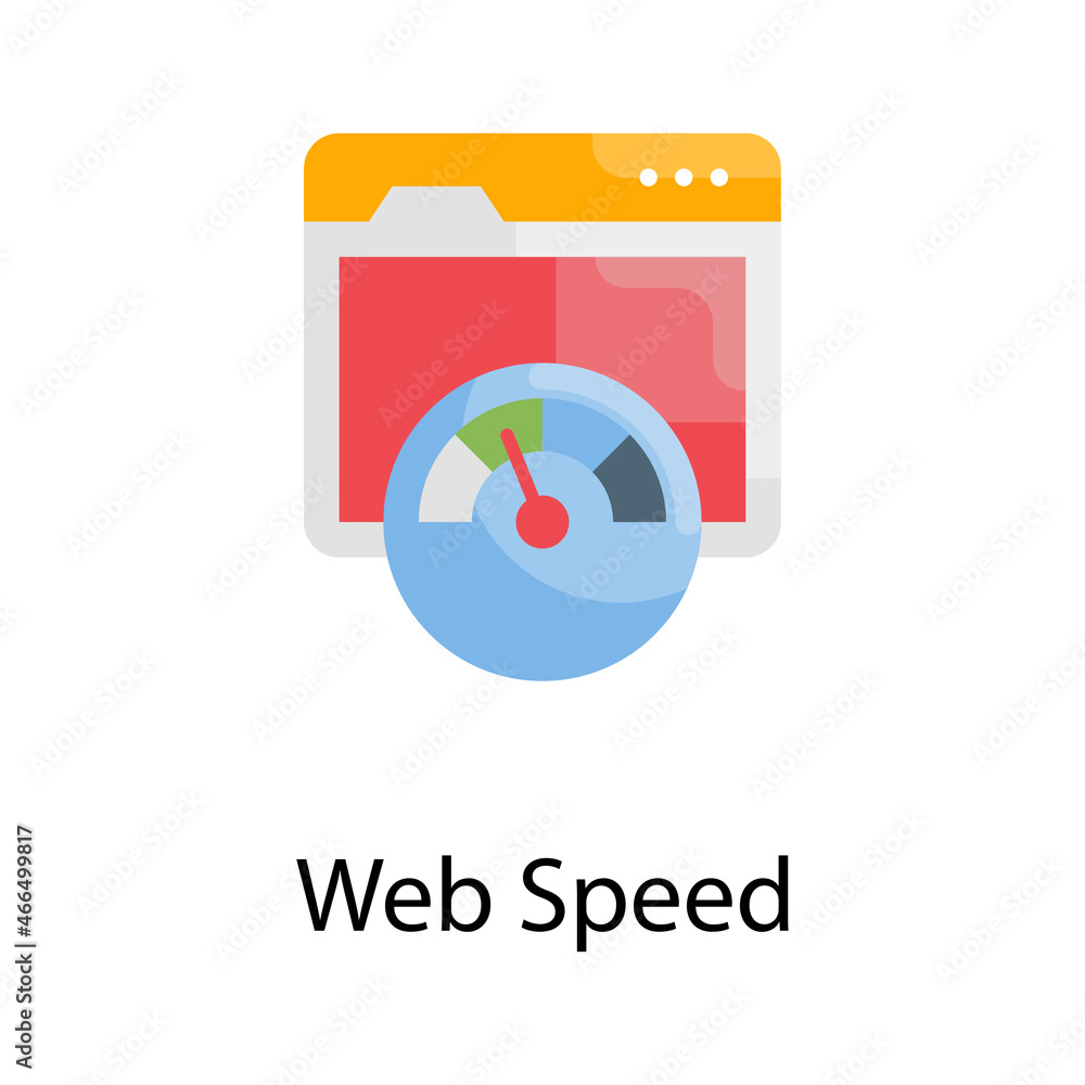 Poster web speed vector flat icon design illustration. web analytics symbol on white background eps 10 file