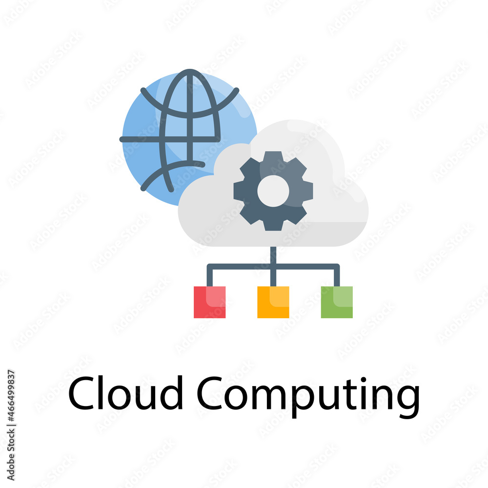 Poster cloud computing vector flat icon design illustration. web analytics symbol on white background eps 1
