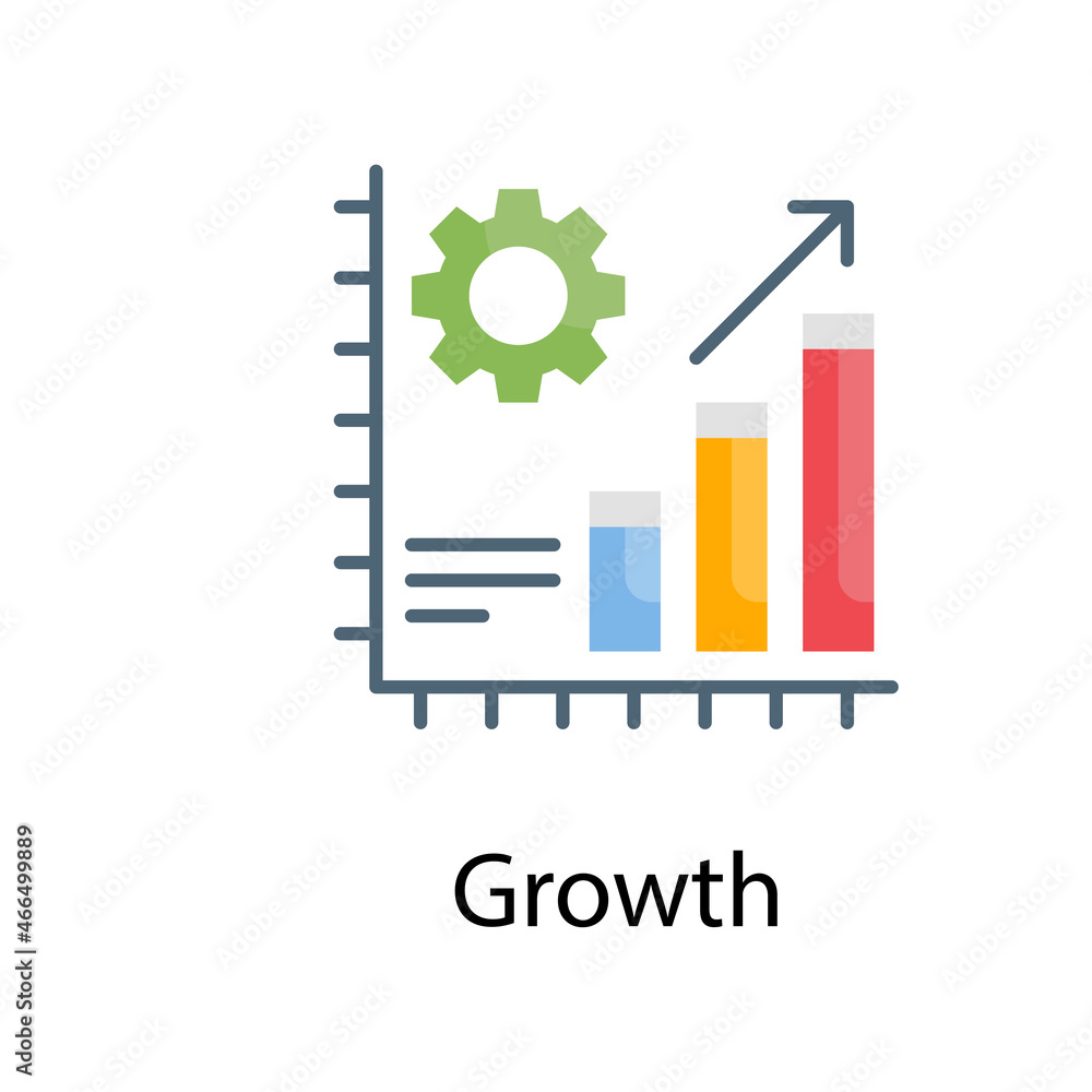 Poster growth vector vector flat icon design illustration. web analytics symbol on white background eps 10 