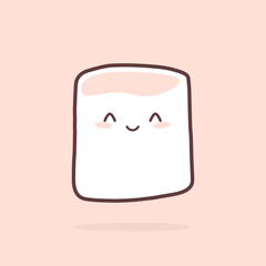 Kawaii marshmallow icon. Clipart image isolated on white background