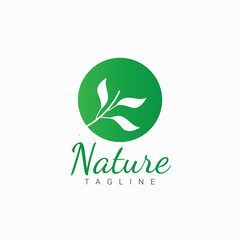 Green tree leaf nature element vector logo