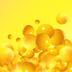 Yellow spheres. 3d rendering. Illustration for advertising. Modern background. eps 10