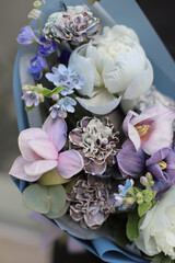 Flower composition. Macro photo. Wedding decor. A Beautiful bouquet of fresh flowers.