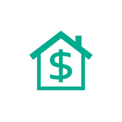 Home equity simple icon. Clipart image isolated on white background