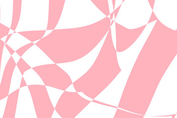 Abstract illustration of pink and white. Optical illusion wave. Chess waves board. Horizontal lines stripes pattern or background with wavy distortion effect.