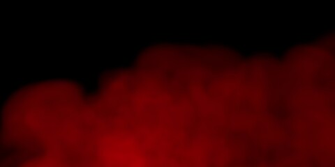 Red smoke on a black background. Red smoke background. Colored steam. Poisonous vapors. Clean air, science concept.  3D illustration