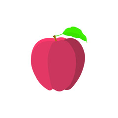 Flat Apple Fruit Food Vector Design Illustration