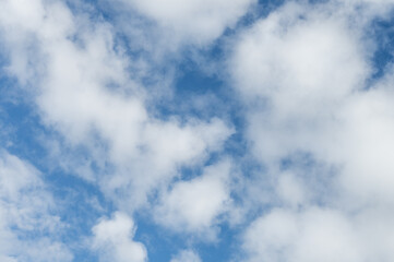Cloudscape with blue sky. Basque coast of France.