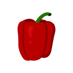 Flat Red Pepper Vegetable Food Vector Design Illustration