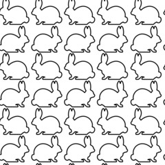 Rabbits seamless pattern. Vector stock illustration.