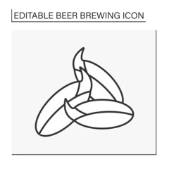  Melted barley line icon. Grain for making beer or whisky. Beer brewing concept. Isolated vector illustration. Editable stroke