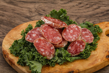 Iberian pork Fuet sausage slices