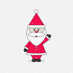 Santa Claus flat design. Cartoon character. Vector background