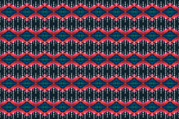 geometric ethnic pattern traditional design for fabric design carpet, wallpaper, clothing, fabric, sarong, vector illustration embroidery style