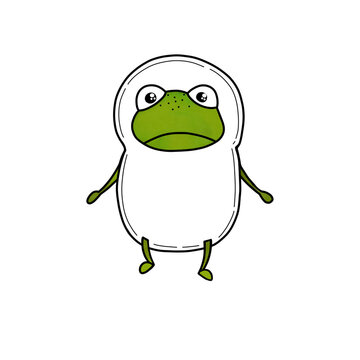 Frog cartoon illustration isolated on white background