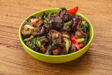 Marinated shiitake mushrooms with herbs