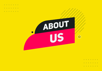 about us text web button. colorful web button icon label. company banner about us