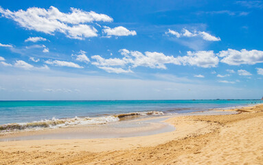 Tropical mexican beach 88 Punta Esmeralda Playa del Carmen Mexico.