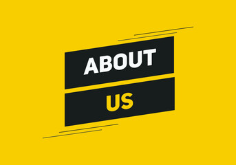 about us text web button. colorful web button icon label. company banner about us