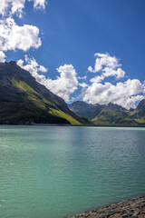 Fototapeta na wymiar Silvretta mountain lake in Austria in Alps