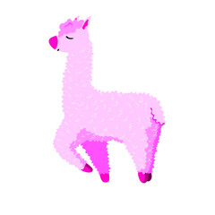 cute cartoon lama alpaca Vector Illustration. unique design for cards, posters, t-shirts, invitations